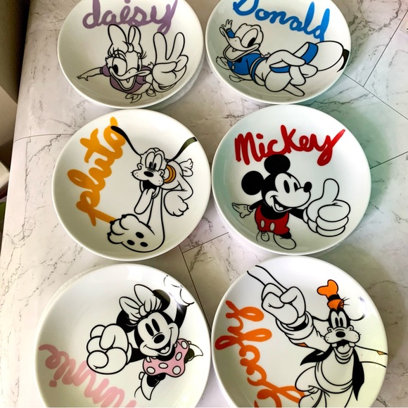 Disney Other - Disney Mickey Mouse & Friends ceramic 6 IN Appetizer Plates
